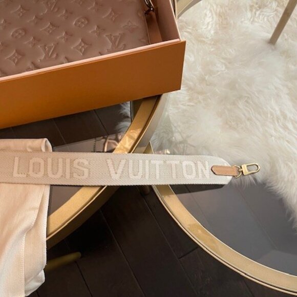 GIFTABLE LOUIS VUITTON  Lambskin Embossed Monogram Coussin PM Taupe - Picture 5 of 16